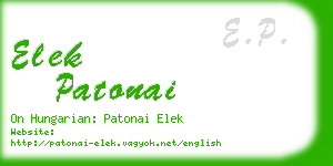 elek patonai business card